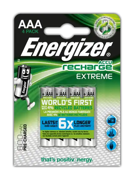 Must-Have Energizer Extreme AAA nabíjecí 800mAh HR03/4 (4ks)