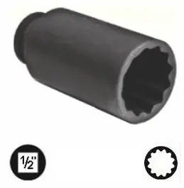 Must-Have QUATROS Nástrčná hlavice, 1/2" 12ti-hranný 36mm na poloosy VW, Škoda QS54363