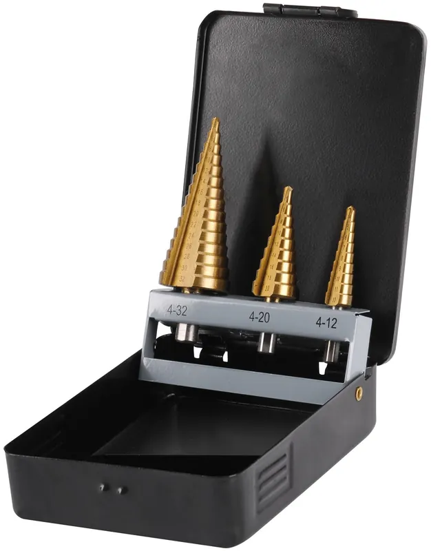 EXTOL CRAFT vrtáky stupňovité, sada 3ks, ∅4-12/1mm, ∅4-20/2mm, ∅4-32/2mm, 20090 Akční Cena