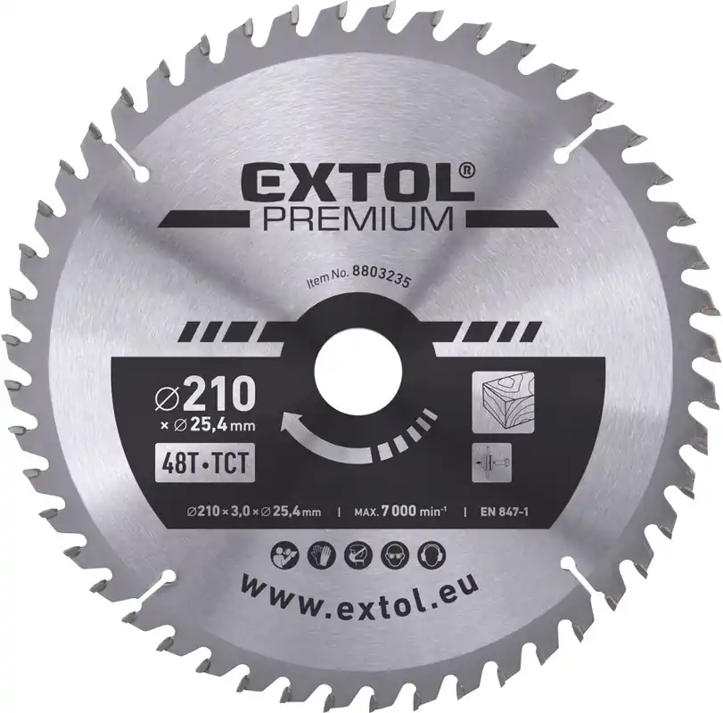 Nízká Cena Kotouč pilový s SK plátky, ⌀210x3,0x25,4mm, 48T EXTOL PREMIUM