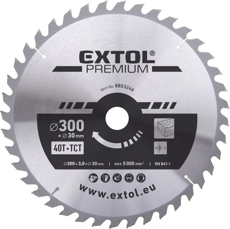 Top Prodej Kotouč pilový s SK plátky, ⌀300x3,0x30mm, 40T EXTOL PREMIUM