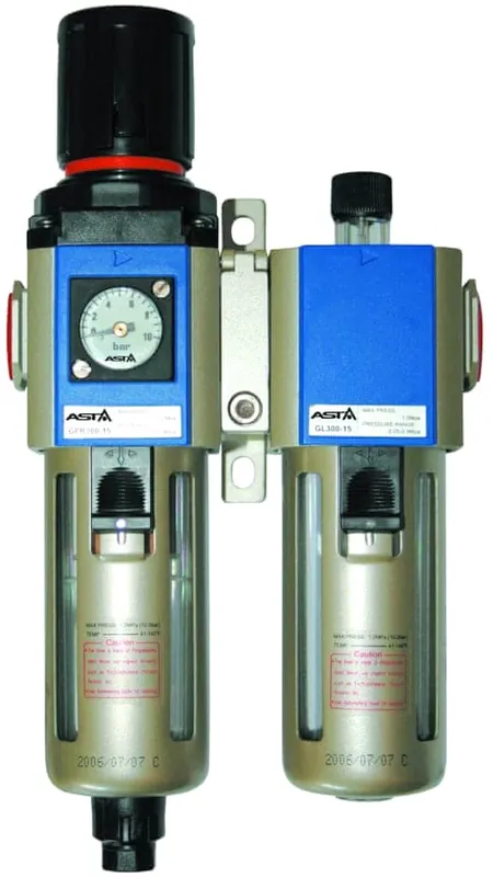 Regulátor tlaku vzduchu 1/4", s odlučovačem a mazáním - ASTA GFC-300-02 Nízká Cena