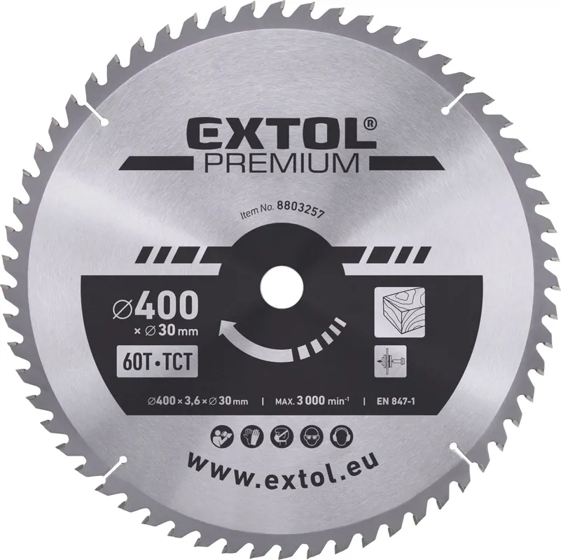 Bezpečná Platba Kotouč pilový s SK plátky, ⌀400x3,6x30mm, 60T EXTOL PREMIUM