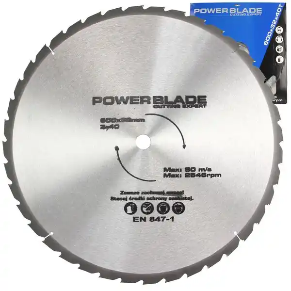 Ověřený Kotouč pilový s SK plátky (vidiový), 600x40Tx32mm POWER BLADE M09078