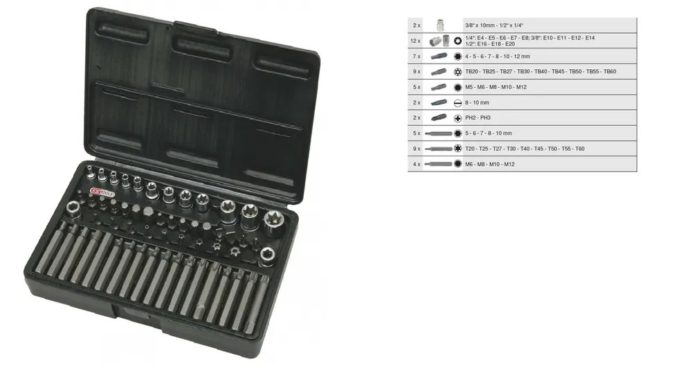 Sada nářadí gola 1/2", 1/4" 57 kusů KS TOOLS 911.4305 Horká Nabídka