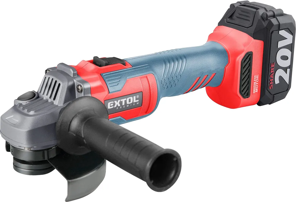 Značkový EXTOL PREMIUM bruska úhlová aku SHARE20V, 125mm, BRUSHLESS, 4Ah - 8891838