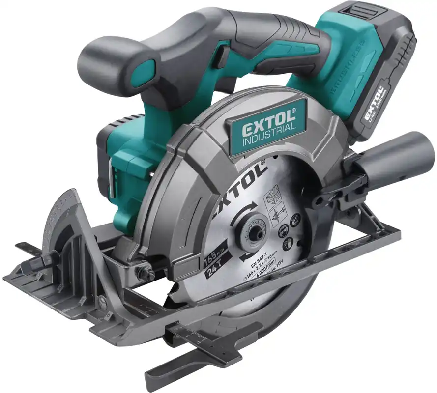 Poslední Šance Pila kotoučová aku SHARE20V, 165mm, BRUSHLESS, 20V Li-ion, bez baterie a nabíječky EXTOL INDUSTRIAL