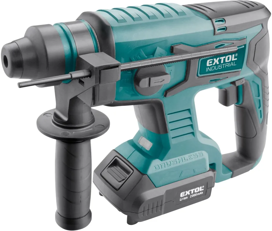 Kladivo vrtací aku SHARE20V, 1,7J, SDS plus, BRUSHLESS, 20V Li-ion, 2000mAh EXTOL INDUSTRIAL Dokud Zásoby Vydrží