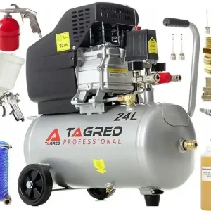 AKČNÍ SET SETTA300NM, Olejový kompresor 24l, 230V s příslušenstvím 2500W Nejprodávanější