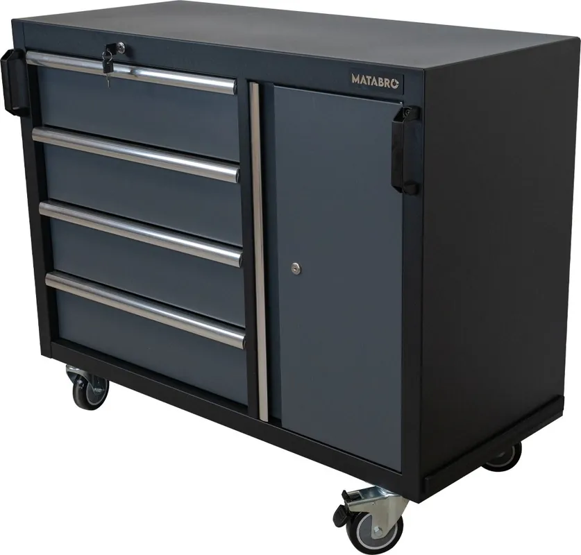 Koupit Online Matabro MB-TGC1341W, Dílenský vozík na nářadí 4 zásuvky 1 police 1050 x 460 x 860 mm