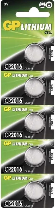 Výprodej GP Lithium knoflíková baterie CR2016/5 (5ks)