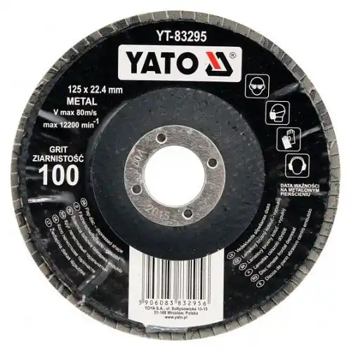 Odeslání Ihned Yato Kotouč lamelový korundový 125 x 22,2 mm vypouklý brusný P60