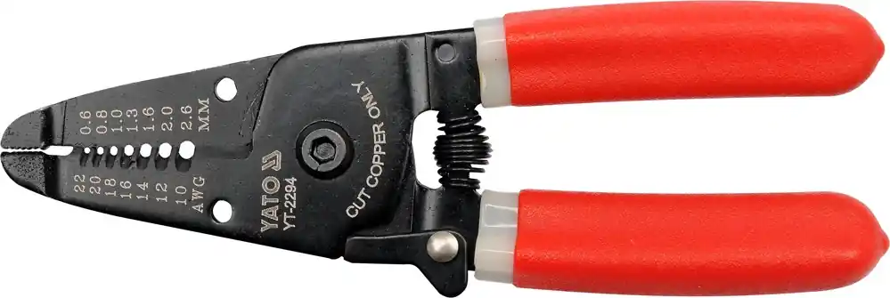 Kleště odizolovací 165mm HRC 50-53 průměr 0,64-2,6 mm Yato YT-2294 Hit Sezóny