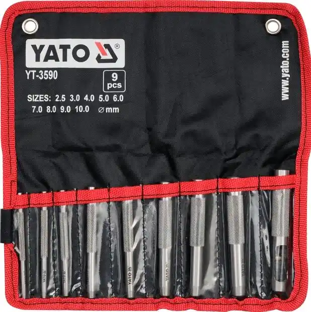 Finální Výprodej Yato Sada průbojníků na kůži 9 ks