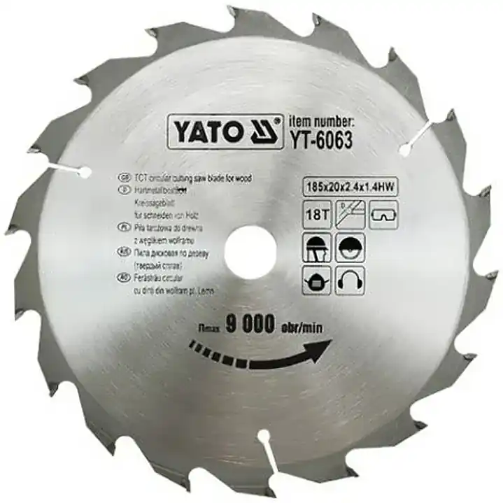 Kotouč na dřevo 185 x 20 mm 18z Yato YT-6063 Přímo Od Výrobce
