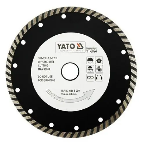 Yato Kotouč diamantový 180 x 22,2 x 2,8 mm turbo Nejlepší Volba