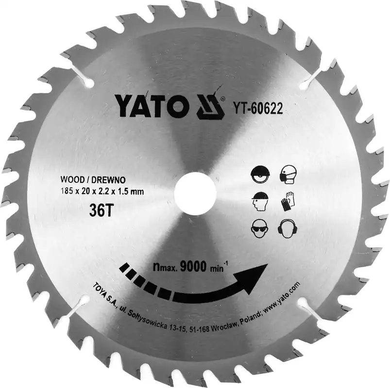 Výprodej Yato kotouč na dřevo 185 x 20 mm 36z - YT-60622