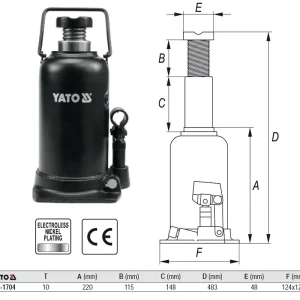 Zvedák hydraulický Yato 10t Vysoce Kvalitní