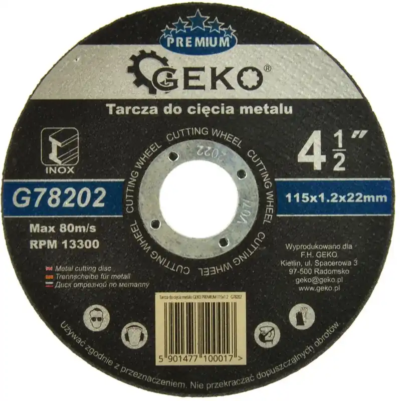 Nejlepší Cena Kotouč řezný na ocel, 115x1,2x22mm GEKO PREMIUM G78202