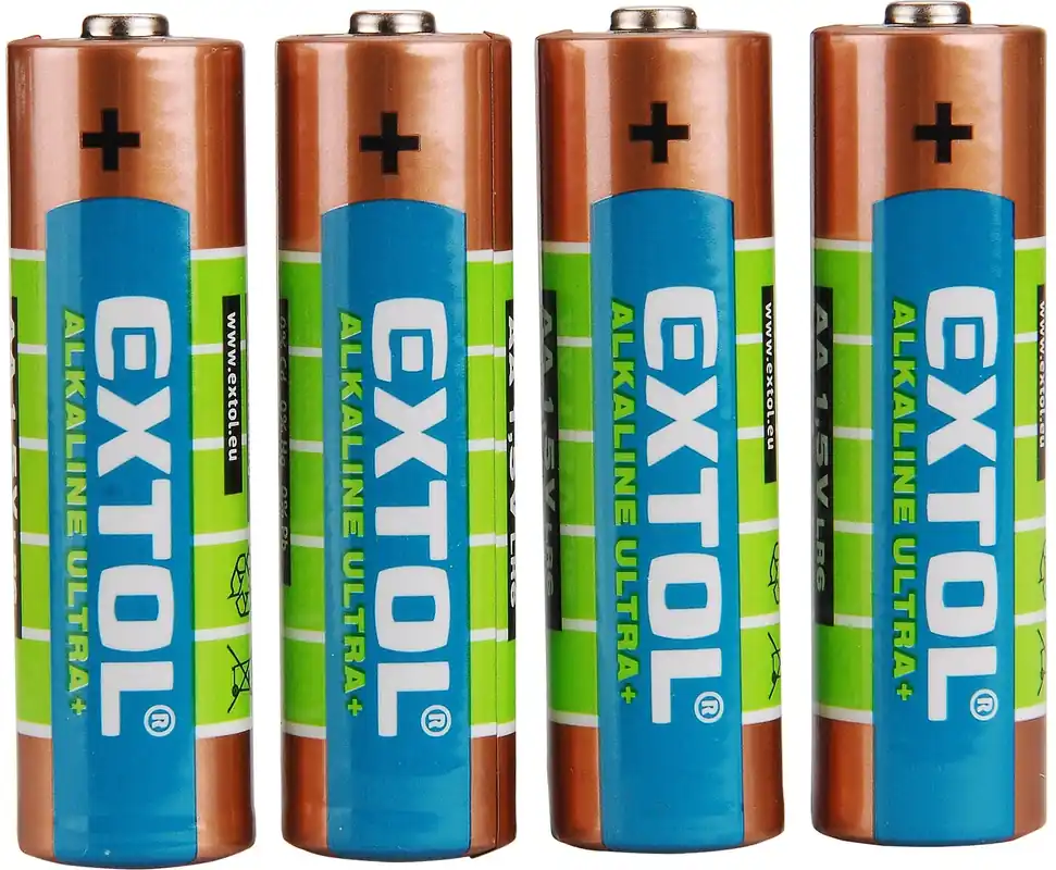 Baterie alkalické, 4ks, 1,5V AA (LR6) EXTOL ENERGY Poslední Šance