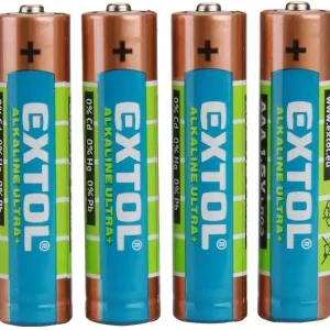 Akční Cena Baterie alkalické, 4ks, 1,5V AAA (LR03) EXTOL ENERGY