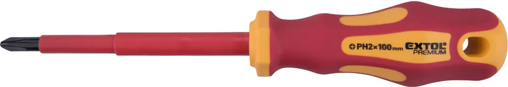 Sleva Šroubovák elektrikářský, PH2x100mm, VDE, CrV EXTOL PREMIUM