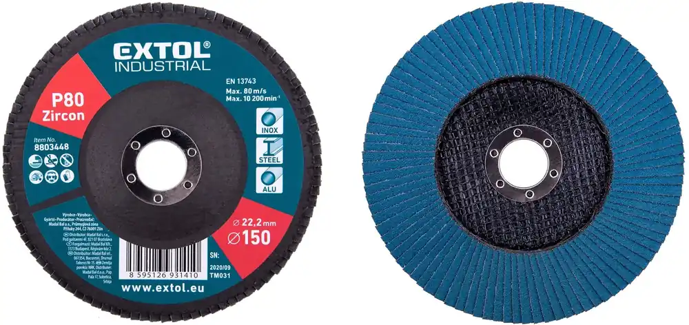 Akční Nabídka Kotouč lamelový šikmý zirkonový, P80,⌀150mm EXTOL INDUSTRIAL