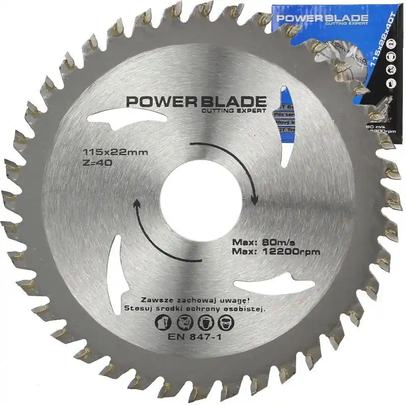 Kotouč pilový s SK plátky (vidiový), 115x40Tx22mm POWER BLADE M09049 Super Cena
