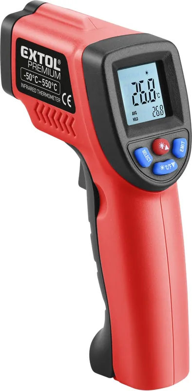 Teploměr bezkontaktní IR průmyslový, -50° až 550°C, -50° až 550°C EXTOL PREMIUM Nízká Cena