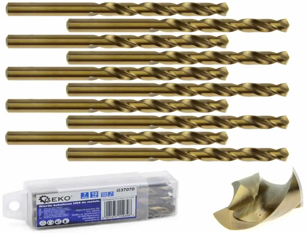 Kobaltový vrták do kovu HSS-Co, DIN 338, 7mm, 10ks GEKO G37070 Pouze Dnes