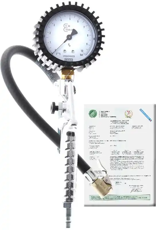 Pneuhustič s certifikátem 0-10 bar, manometr 63 mm, hadice 30 cm, cejchovaný - OMG73 Koupit Online