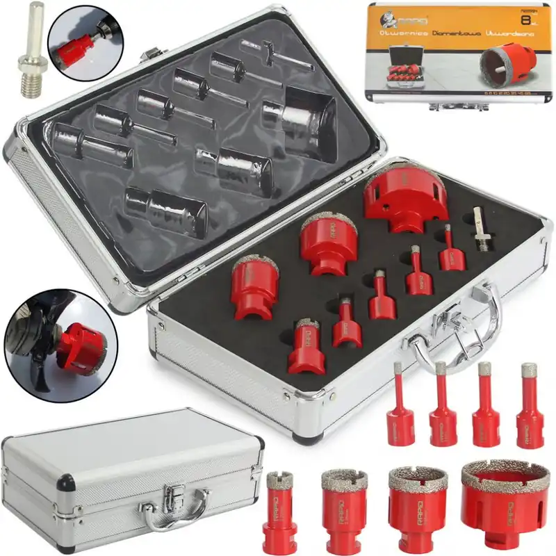 Must-Have Korunkový vrták diamantový, sada, 6, 8, 10, 12, 20, 35, 45, 68 mm MAR-POL M22594