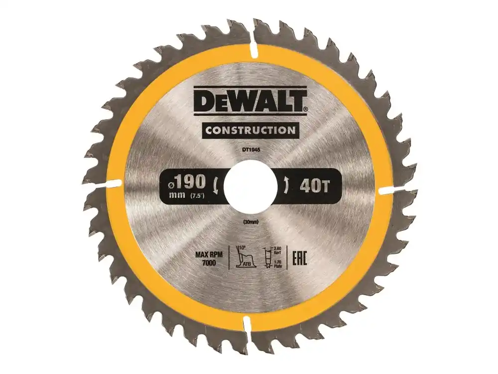 Akční Nabídka Pilový kotouč 190x2,6x30mm, 40 zubů DT1945 DeWALT
