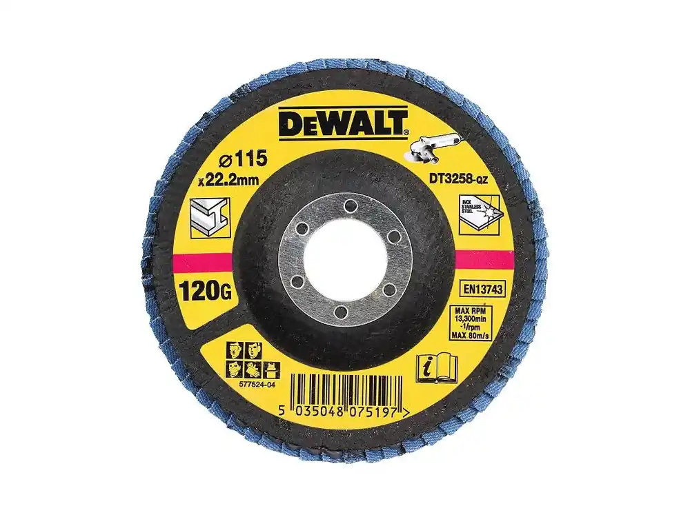 Nejlepší Cena Brusný lamelový kotouč 115mm P120 vypouklý DT3258 DeWALT