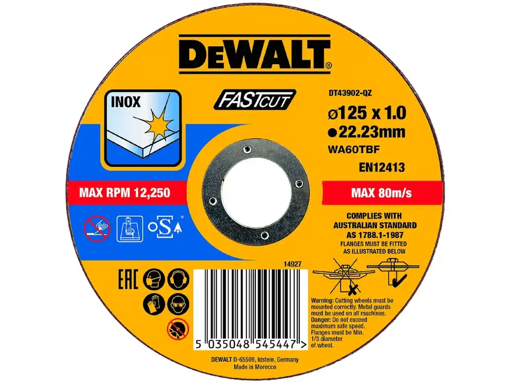 Finální Výprodej Řezný kotouč na nerezovou ocel 125x1,0x22,2 DeWALT DT43902