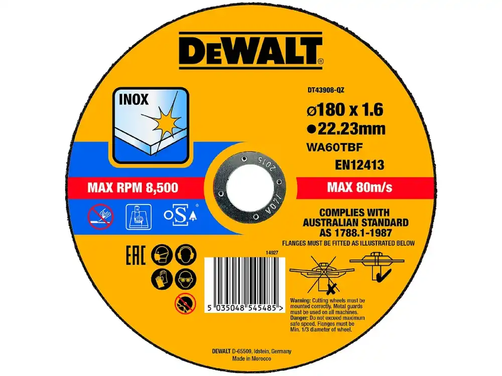 Řezný kotouč na nerezovou ocel 180x1,6x22,2 DeWALT DT43908 Odeslání Ihned