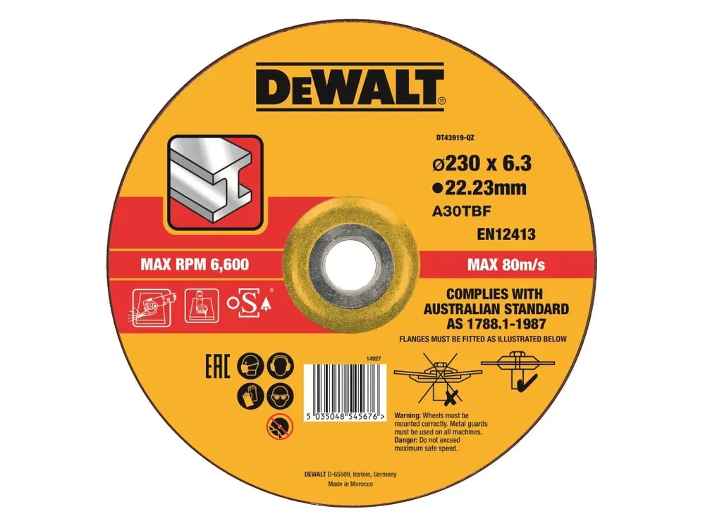 Značkový Brusný kotouč na kov 230x6,0x22,2 DeWALT DT43919