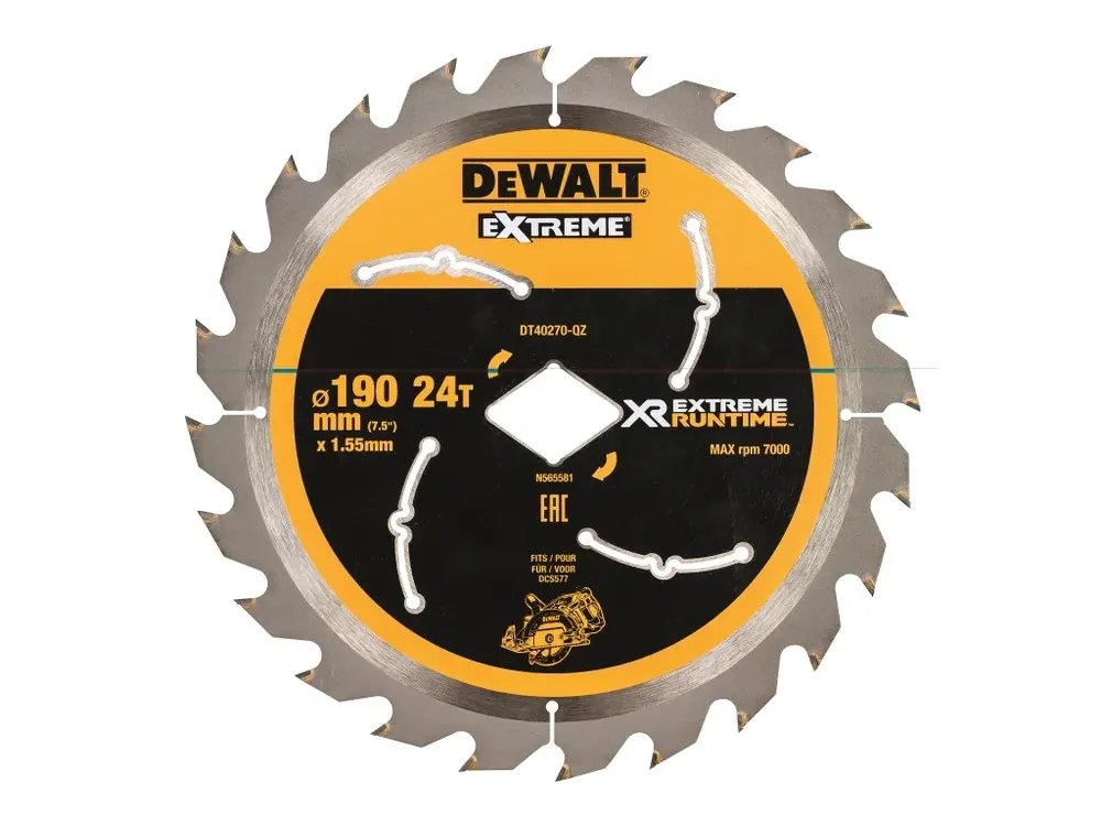 Aktuální Pilový kotouč 190 x 1,55mm s kosočtverc.otovrem 24 zubů DT40270 DeWALT