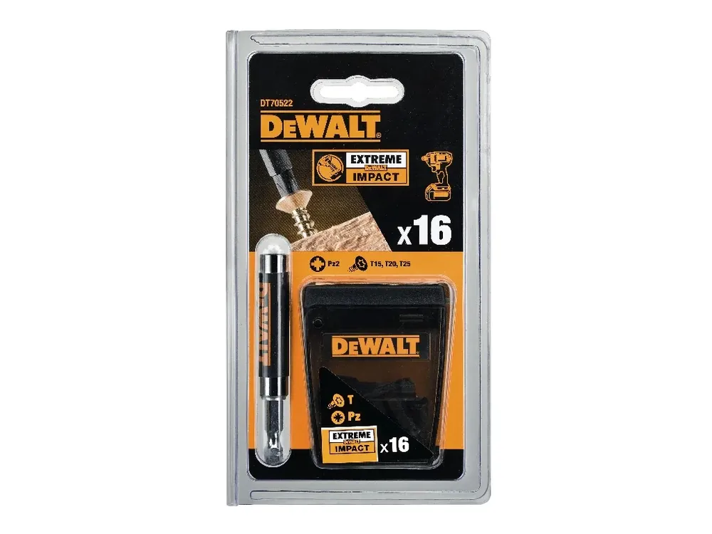 Sada 1/4" bitů 16dílná, magnetický držák DeWALT DT70522T Jen Po Omezenou Doba