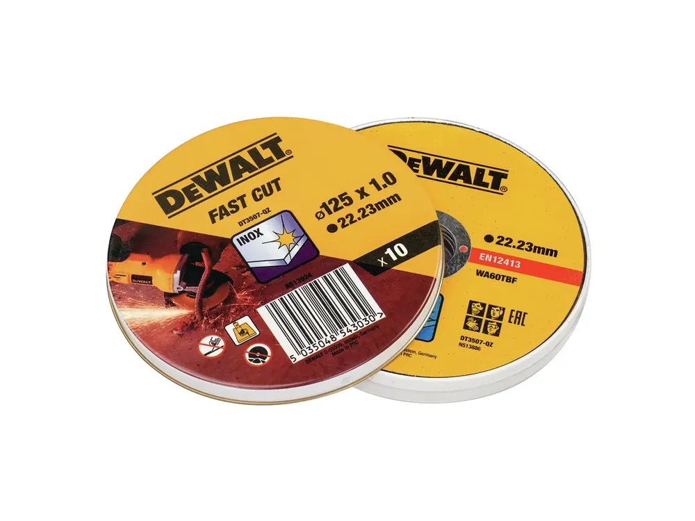 Řezný kotouč na nerezovou ocel 125x1,0x22,2 ( 10ks v plechovce) DeWALT DT3507 Akce