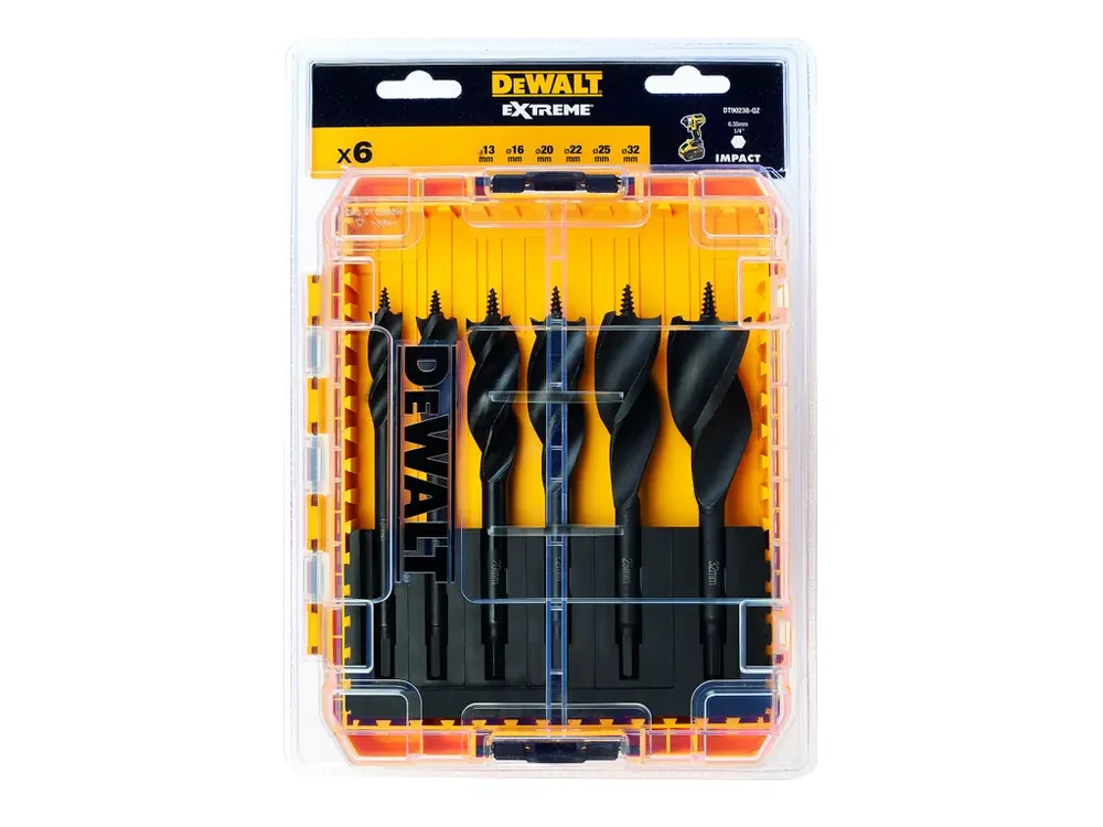 Sada třídrážkových vrtáků do dřeva 6dílná EXTREME DeWALT DT90238 Zlevněný