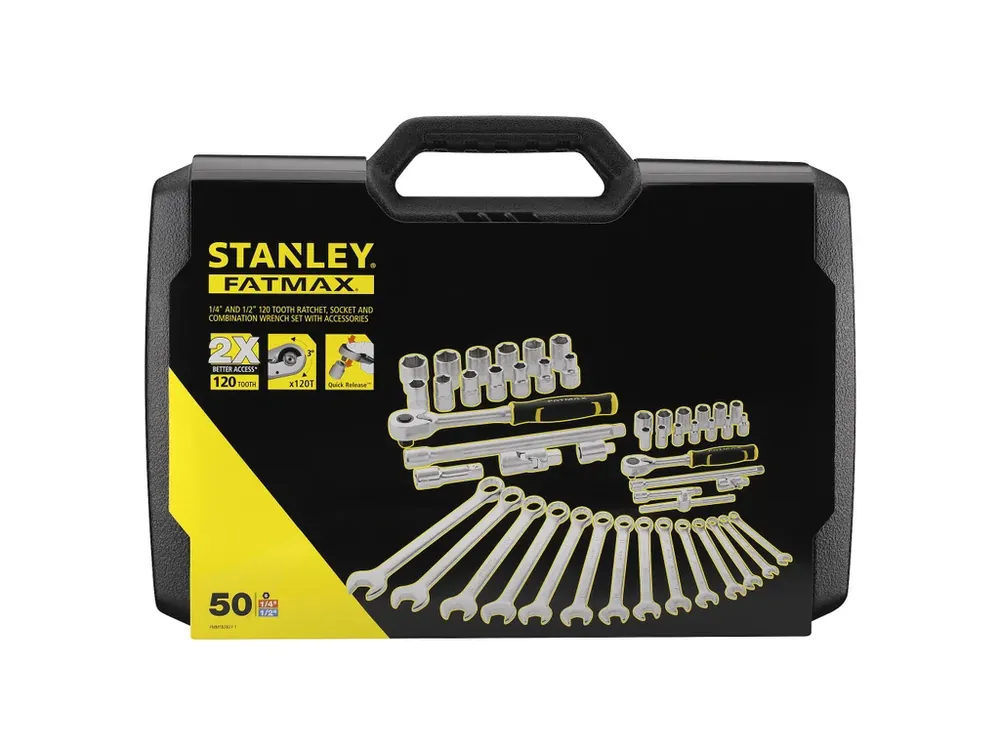 Sada 1/4" a 1/2" hlavic + očkoploché klíče 49dílná FatMax STANLEY FMMT82827-1 Bezpečná Platba