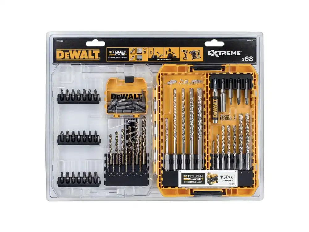 Omezená Nabídka Sada vrtáků SDS Plus do kovu EXTREME 2 a do zdiva EXTREME 68dílná DeWALT DT70760