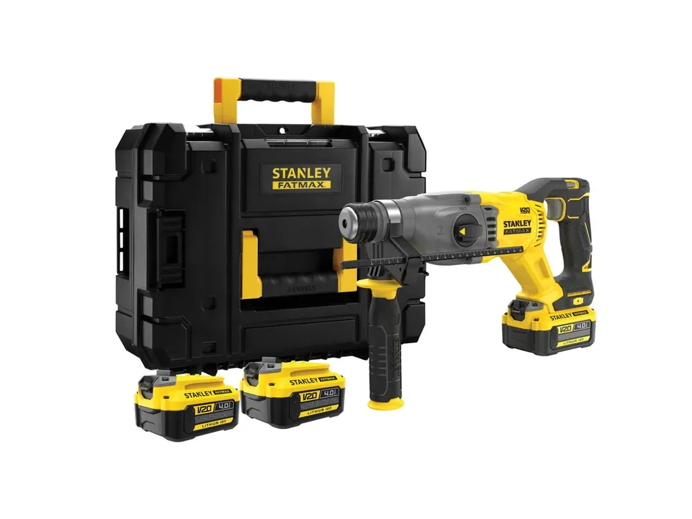 Must-Have Aku bezuhlík. kombinované kladivo SDS-Plus 18V 4,0Ah Li-Ion SFMCH900M22 Stanley FATMAX V20
