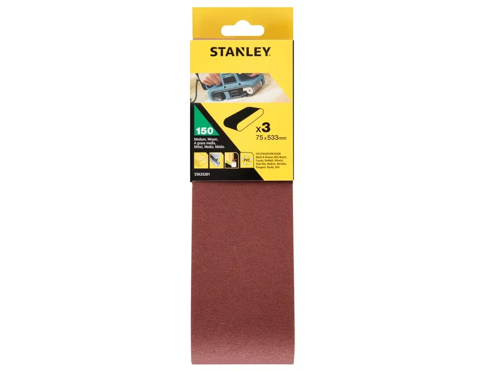 Brusné pásy 3ks P150 75x533mm Stanley STA33201 Levný