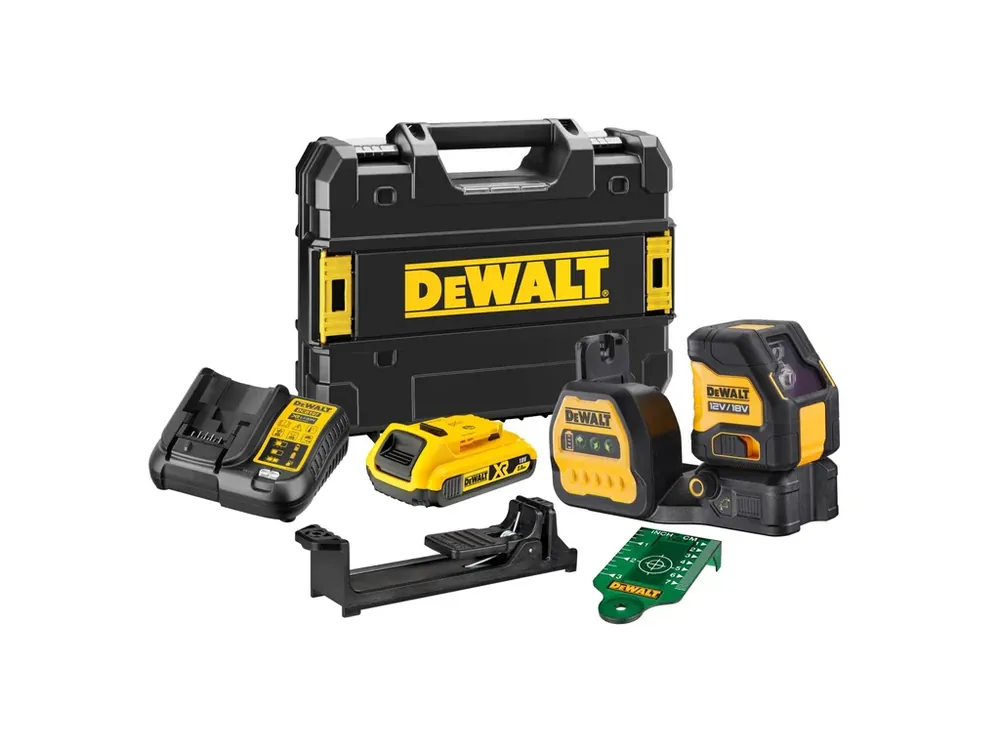 Aktuální Aku křížový laser 12/18V 2,0Ah Li-Ion zelený DeWALT DCE088D1G18