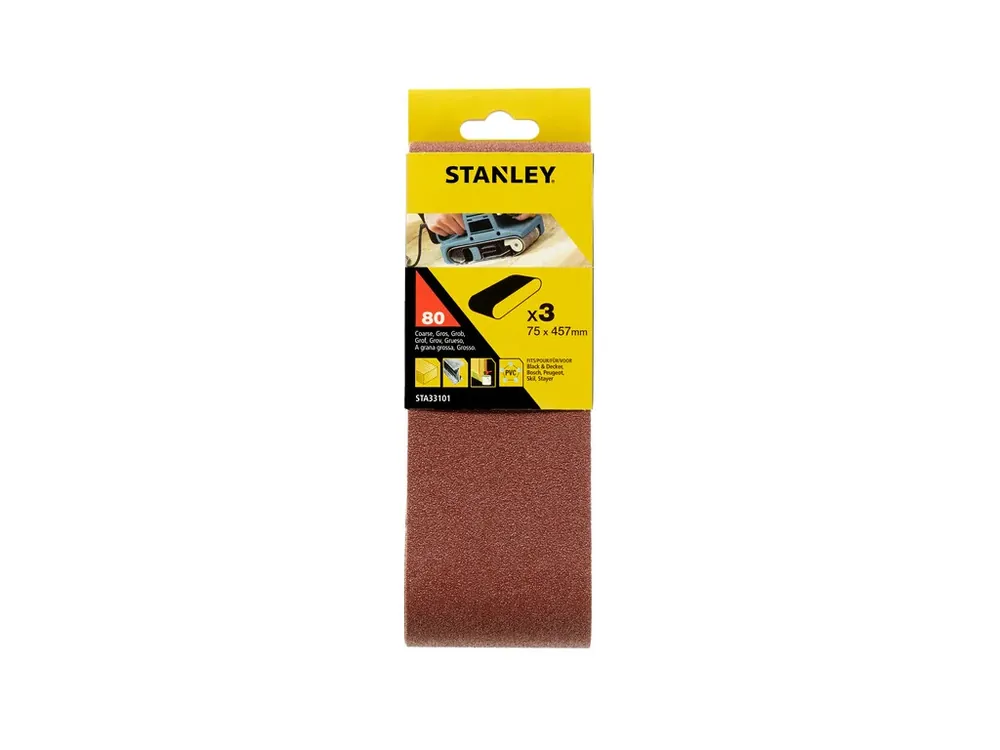 Brusné pásy 3ks P80 75x457mm Stanley STA33101 Cenový Hit