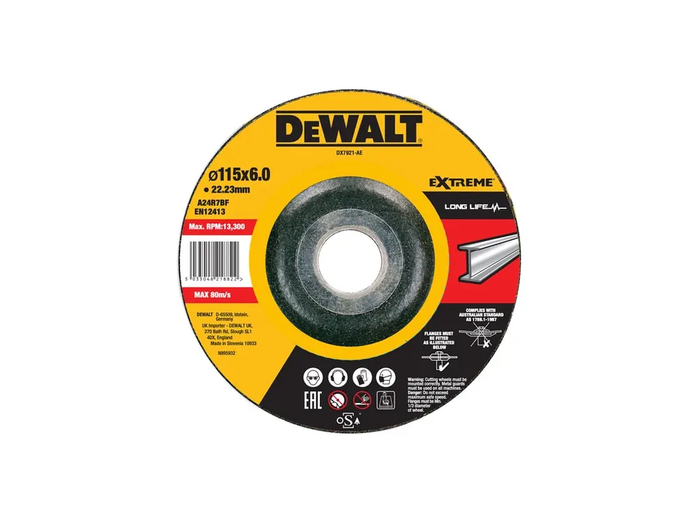 Víkendová Akce Brusný kotouč na kov vypouklý 115x6,0x22,2 DeWALT DX7921