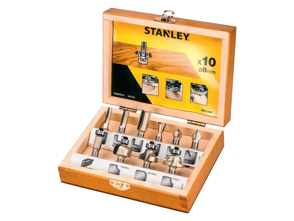 Sada fréz tvarových TCT/HM 10 dílů STANLEY STA80020 Výhodná Nabídka