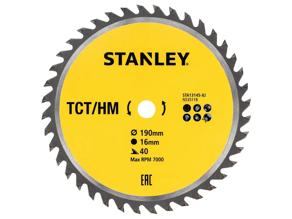 Odeslání Ihned Pilový kotouč 190x16mm, 40 zubů STA13145 STANLEY